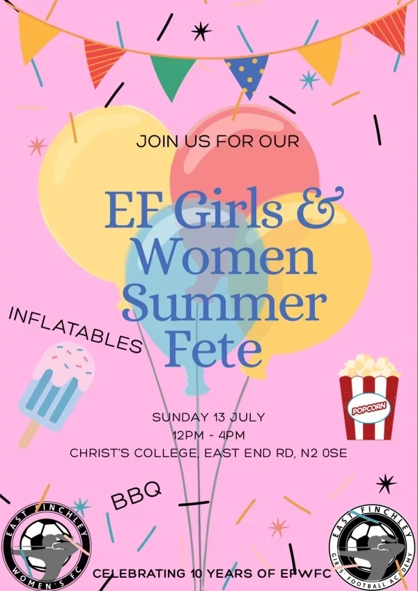 East Finchley Women FC’s 10-Year Anniversary promotional image